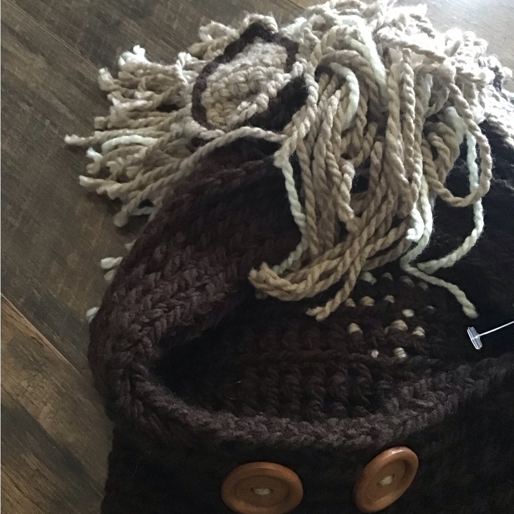 Horse/pony big kids crochet hood cowl hat - Picture 6 of 8